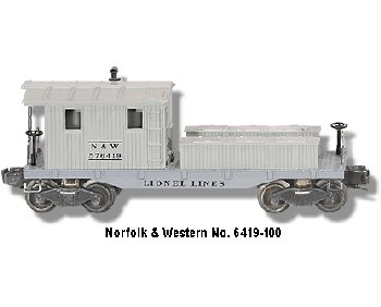 Lionel Train No.6419-100 N & W. Work Caboose