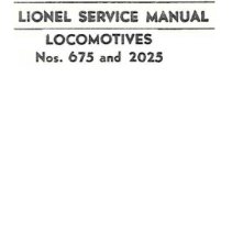  Lionel 675 and 2025 Service Manual (1947-1949) | Lionel Trains Repair and Replacement Parts