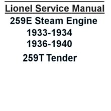  Lionel 259E Servicel Manual | Lionel Train Parts, Lionel Train Repair Parts and Lionel Train Replacement Parts