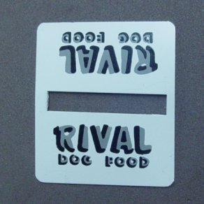 Lionel 156-58 Rival Dog Food Black and White Sign  Lionel Train Parts, Lionel Train Repair Parts and Lionel Train Replacement Parts in stock for fast shipping.