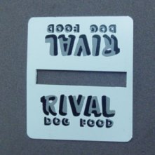 Lionel 156-58 Rival Dog Food Black and White Sign  Lionel Train Parts, Lionel Train Repair Parts and Lionel Train Replacement Parts in stock for fast shipping.8