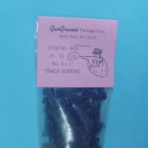 GarGraves 809-1 No.4 X 1" Phillips Pan Head Black Track Screws. Lionel Train Parts, Lionel Train Repair Parts and Lionel Train Replacement Parts in stock for fast shipping.