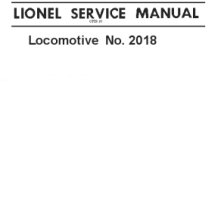  Lionel 2018 Service Manual | Lionel Trains Repair and Replacement Parts